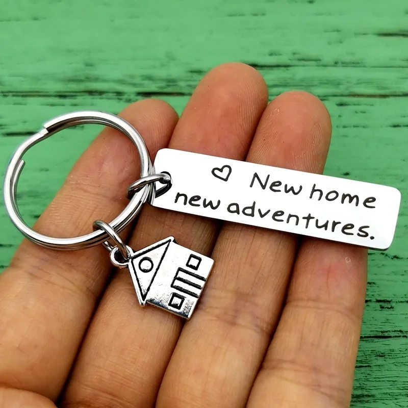 New Home New Adventures Keychain Housewarming Gift New Home Gift House Keys Keyring Moving In Together First Home