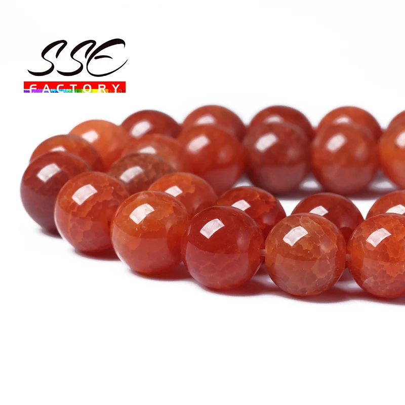 wholesale Natural Stone Red Dragon Vein Agates Round Loose Beads 15