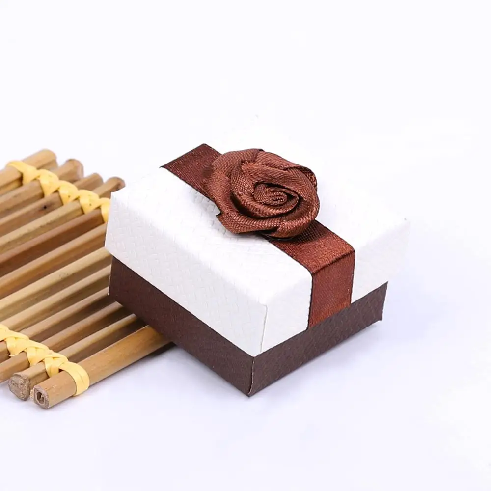 Picture 6: Gift Boxes Square jewelry organizer shape box Engagement Ring For Earrings Necklace Bracelet Display Holder rose flower new gold