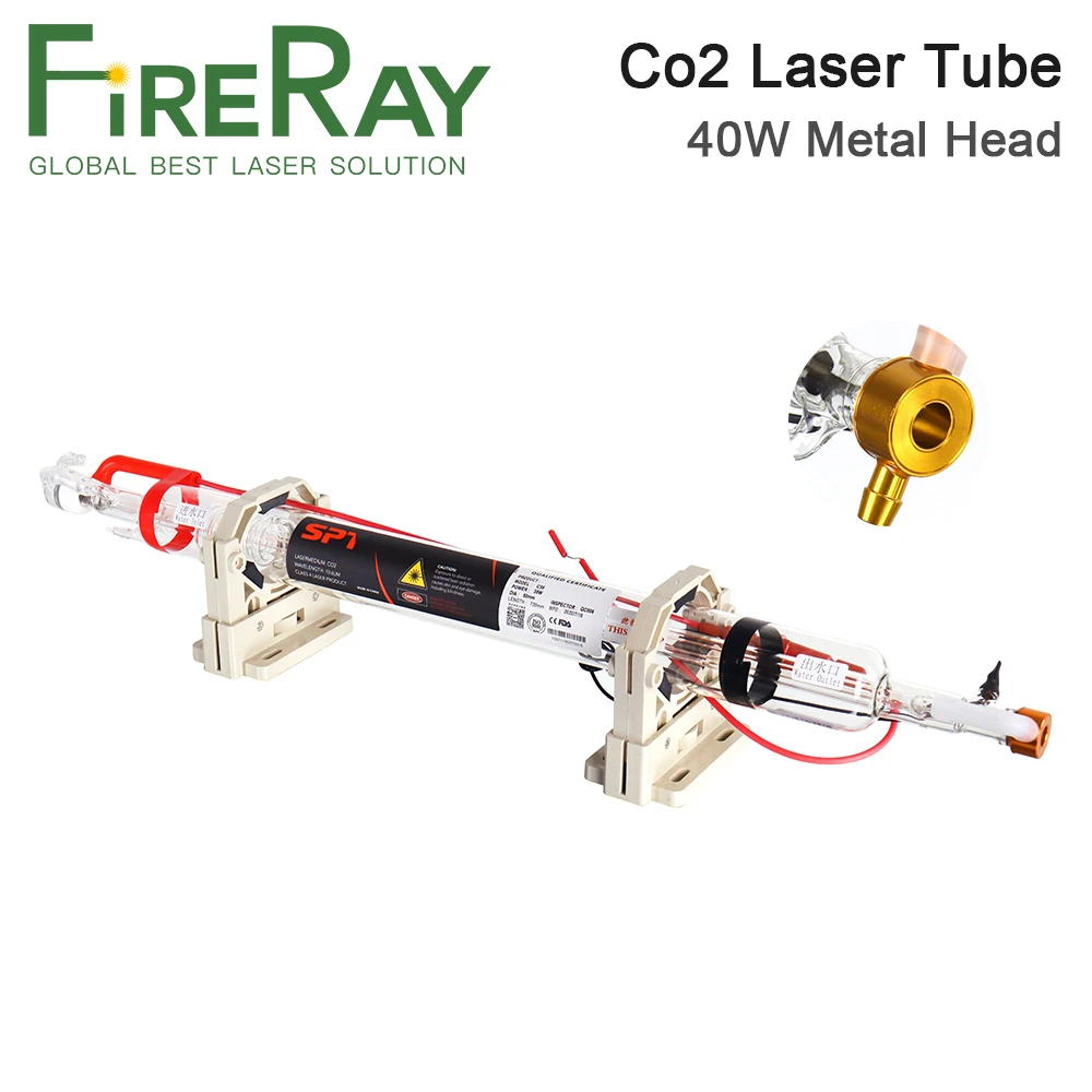 

Fireray 40W Co2 Metal Head Glass Laser Tube 720mm Glass Laser Lamp for Co2 Laser Cutting and Engraving Machine