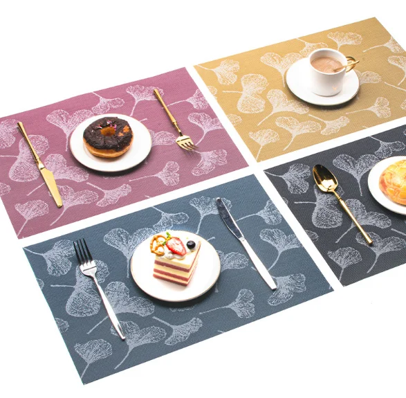 

10pcs PVC Placemats for Dining Table Mat Set waterproof Place Mat in Kitchen Accessories Cup Wine Decorative Mat