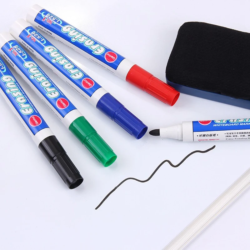 4 Farben lösch bare Whiteboard-Markierung stift Set Büro trocken abwisch bare Markierungen blau/schwarz/rot/grün weiß Brett Stift Büro & Schul bedarf