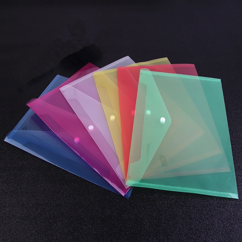 1pcs Plastic Envelopes Premium Quality Clear Document Folders Transparent Project Envelope Folders With Snap Button Closure