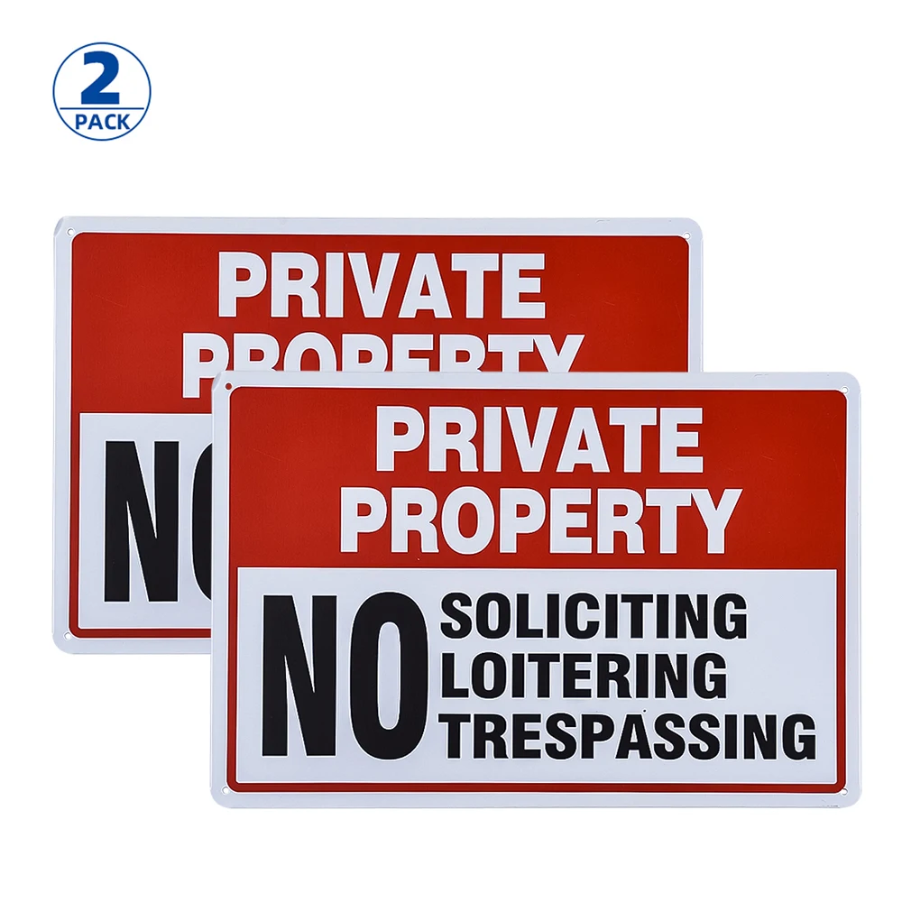 DL--2 Pack No Soliciting Loitering Trespassing Sign - UV Protected and Weatherproof