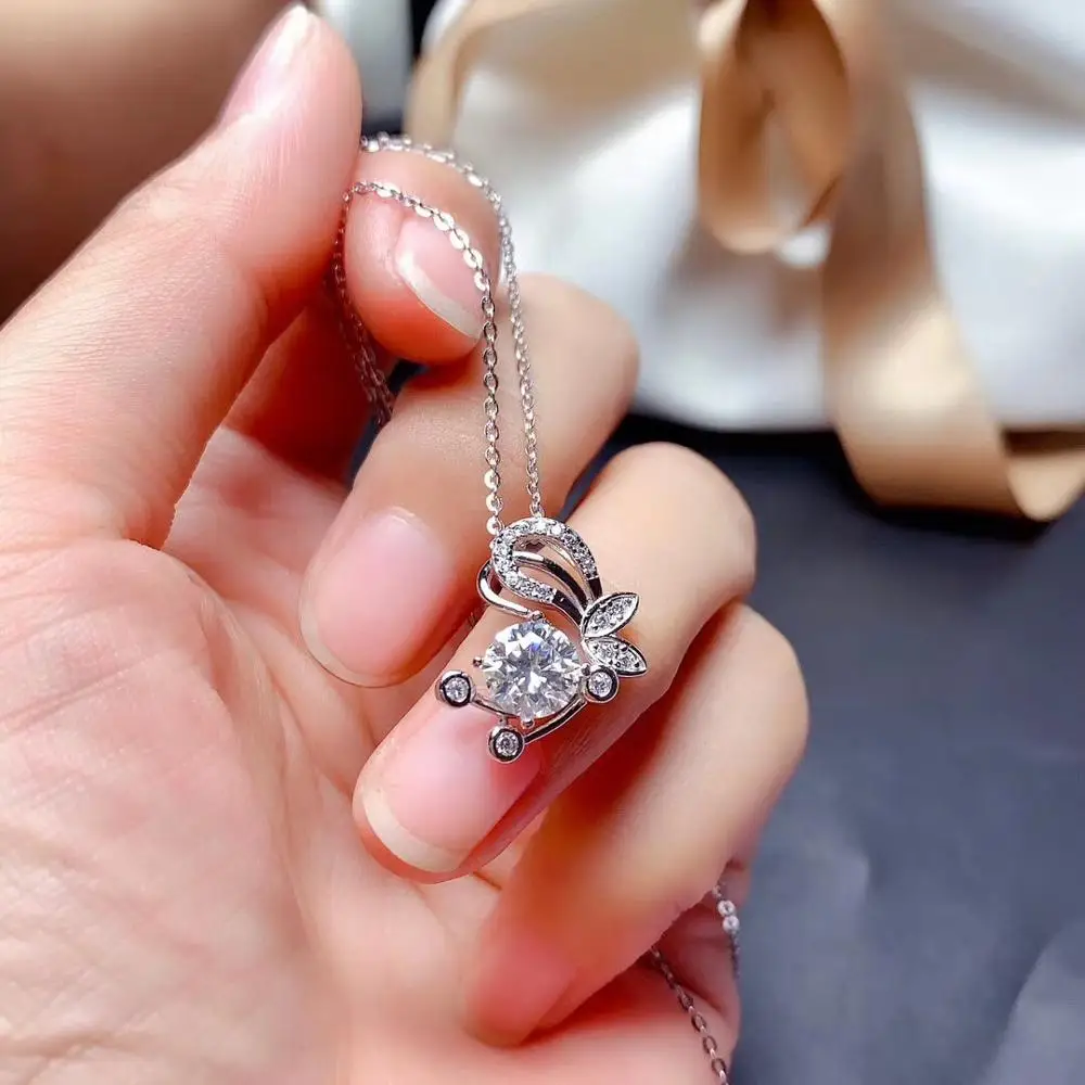 new style moissanite necklace for women jewelry 925 silver shiny gem  family union necklace couple love gift