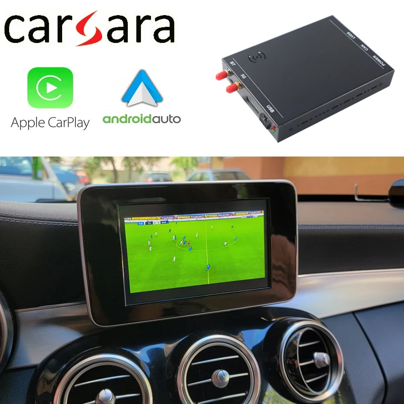 Merce Des W205 CarPlay โมดูลสีดำสำหรับ GLC Class เปิดใช้งานถอดรหัสอุปกรณ์ AirPlay รถติดตั้งสนับสนุนย้อนกลับกล้อง