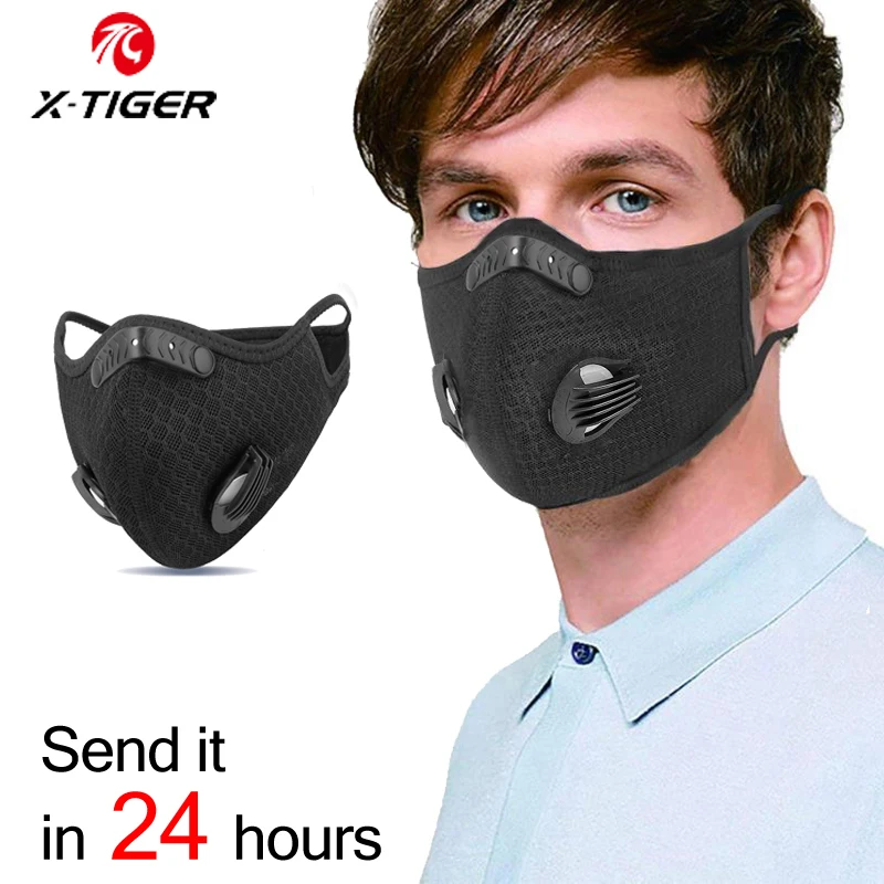 Cycling Face Mask with Filters Anti-Pollution Cycling Mask Activated Carbon Breathing Valve Bike Mouth Caps Mascarilla