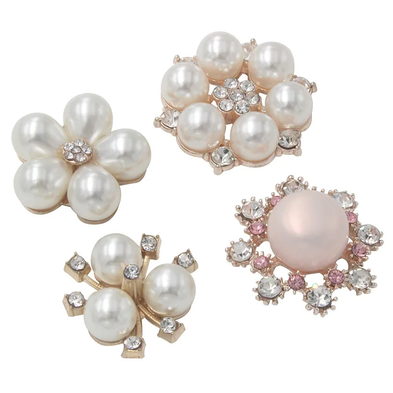 Fashion 10Pc (Can Mix) diamond Alloy Diy jewelry Accessories Flat Back Imitation pearls Base Settings Wholesale Handmade Fitting
