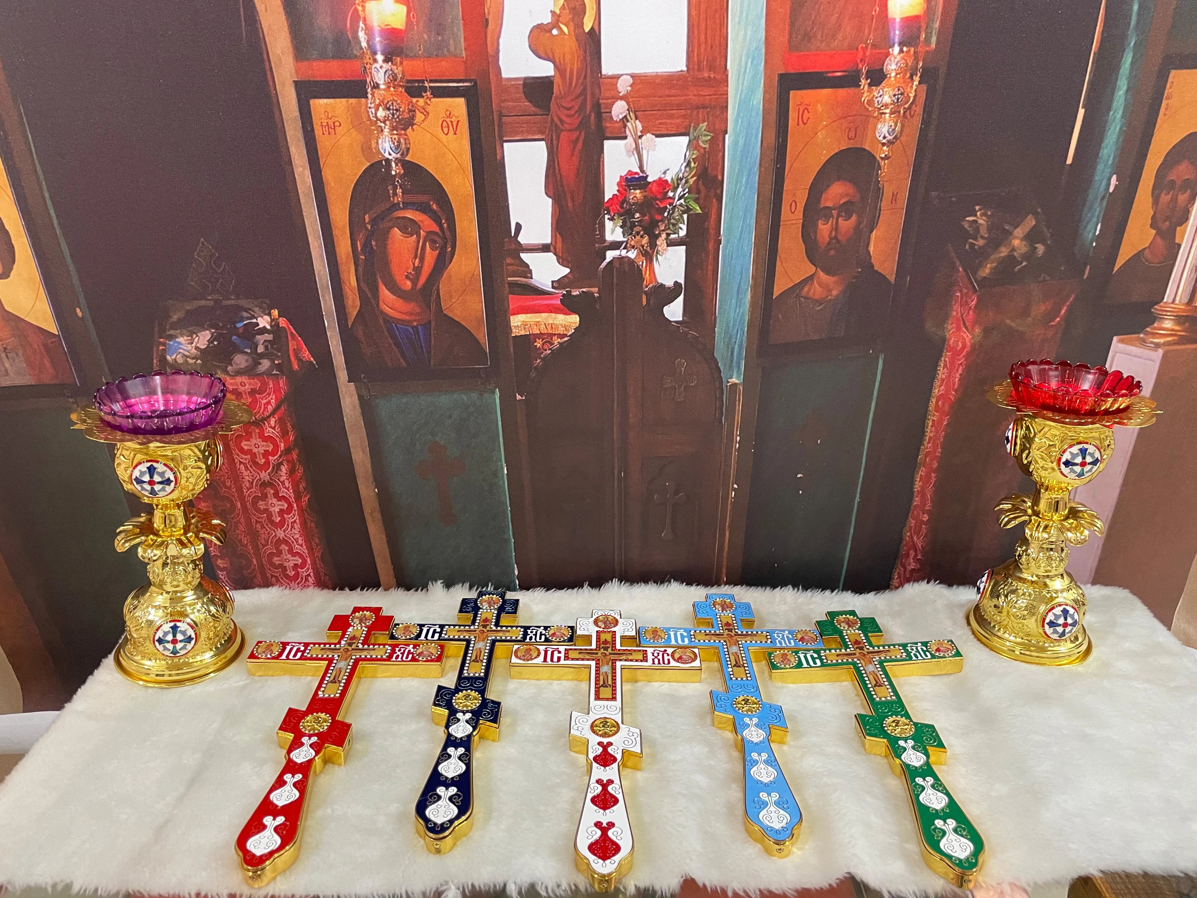 

2021NEW Jesus Crucifix Orthodox Cross Church Decoration Christian Decor Russian Orthodox Church Supplies