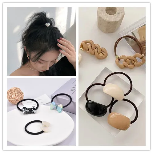 1Pc New Women Scrunchie Hair Ties Ponytail Holder Headband Rubber Bands Fashion Elastic Hair Bands Hair Rope Hair Accessories