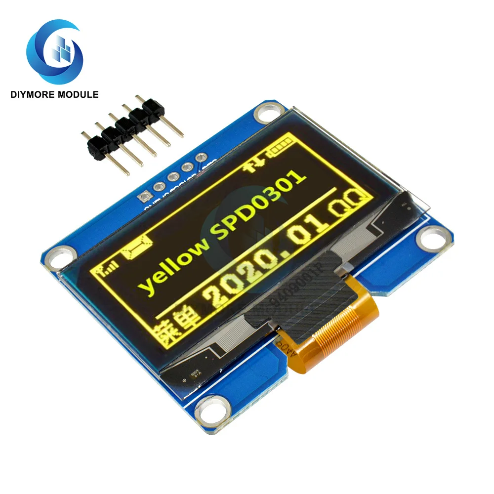 1.54 Inch Ips Oled-scherm Module 5 Pin Wit/Blauw/Geel Kleur Screen 128*64 Iic I2C interface SSD1301 Controller Voor Arduino