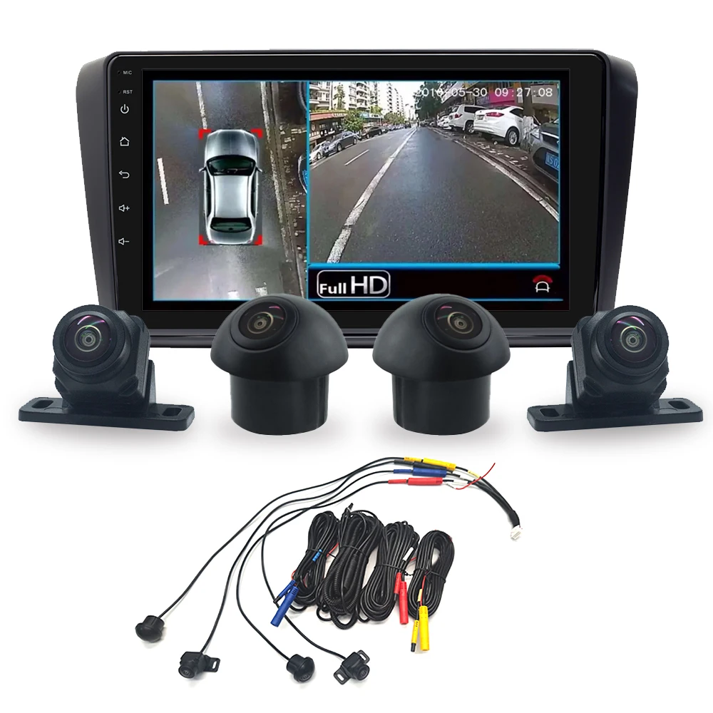 

HD 3D Panoramic Camera Car Bird View System 4 Camera 720P Rear/Front/Left/Right 3D 360 Camera For Android Car Radio