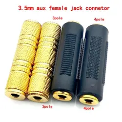 Connecteur Jack Stéréo Femelle 3.5mm à 3.5mm Couremplaçant Adaptateur Câble Audio Extension pour MP3 DVD Sauna Téléphone Voiture AUX