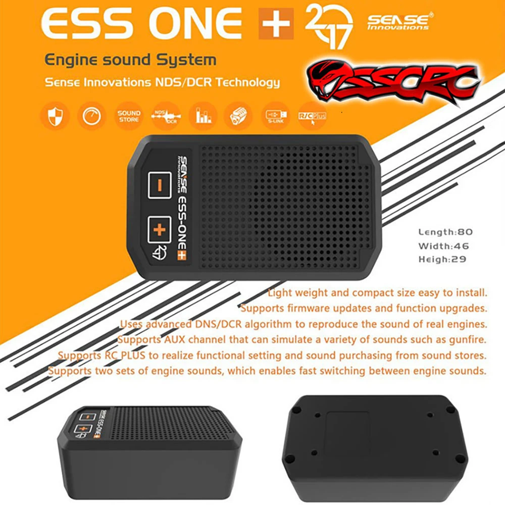 

RC Car ESS-ONE plus 1 Speakers sound group engine SYSTEM sound Engine Sound Simulator For 1/10 1/8 1/5 TRX Truck Rock Crawler