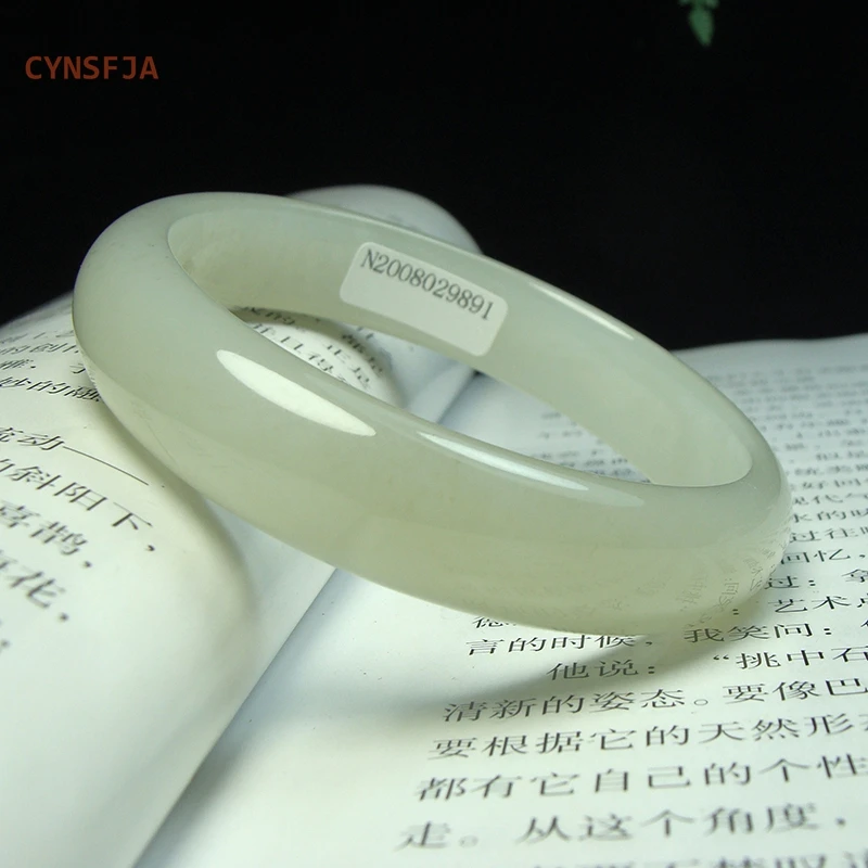 

CYNSFJA New Real Rare Certified Natural Hetian Jade Nephrite Women's Lucky Amulets Jade Bracelet Bangle High Quality Best Gifts