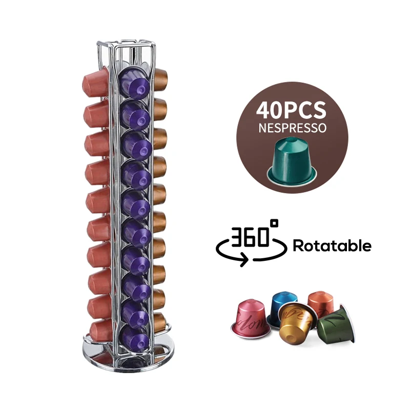 هاي برو صندوق تخزين كبسولات القهوة, مزود بأرفف، مناسبة لنسبريسو، دولتشي غوستو