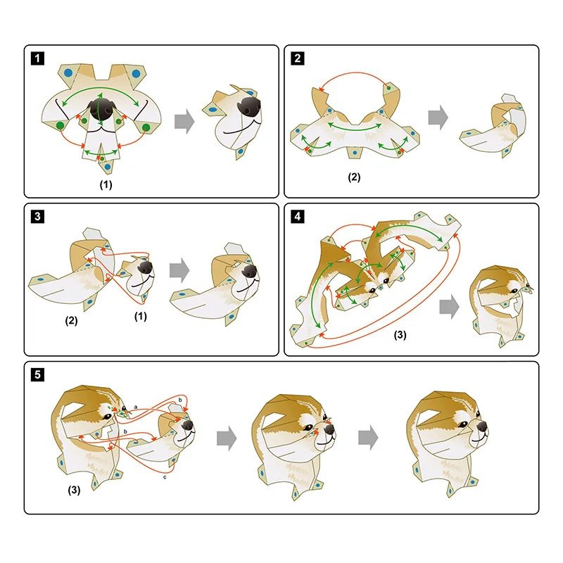 Akita Shiba Inu Vouwen Handgemaakte Origami Art Mini Leuke 3D Papier Model Papercraft Dier Diy Kids Adult Craft Speelgoed QD-056