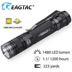 EAGTAC D25LC2 XM-L2 1480LM Nichia519A 4500K CRI93 SST20 4000K CR95 Flashlight Tactical Torch Portable Lamp Compact Lantern