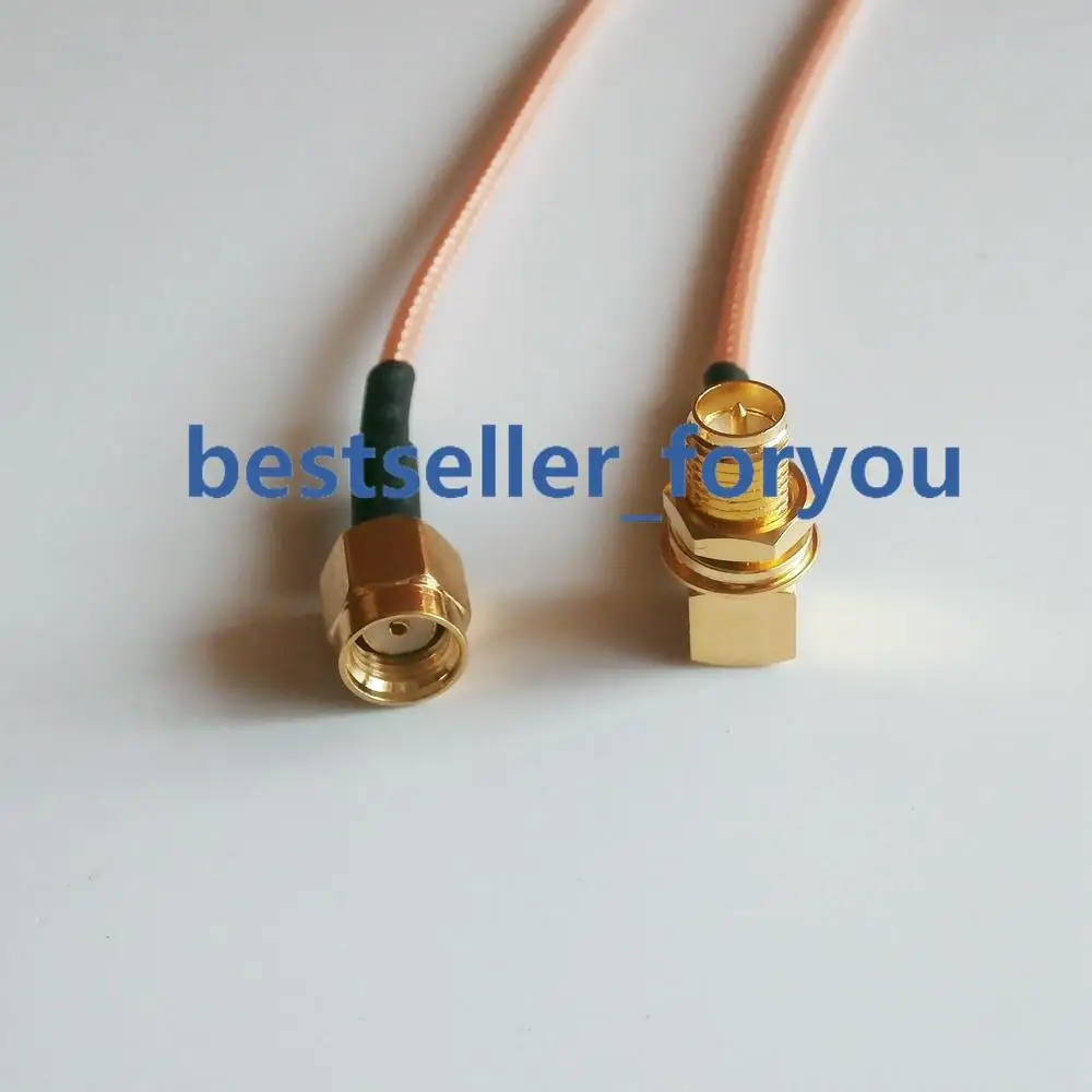 6 pulgadas RG316 RPSMA macho a conector hembra RPSMA, Cable Pigtail RF de ángulo recto de 15cm