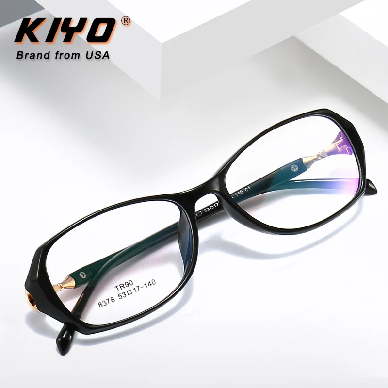 

KIYO Brand 2021 New Women Men Fashion Anti Blue Light Optical Frame TR90 Eyeglasses Frames Oval Spectacles Glasses 8378