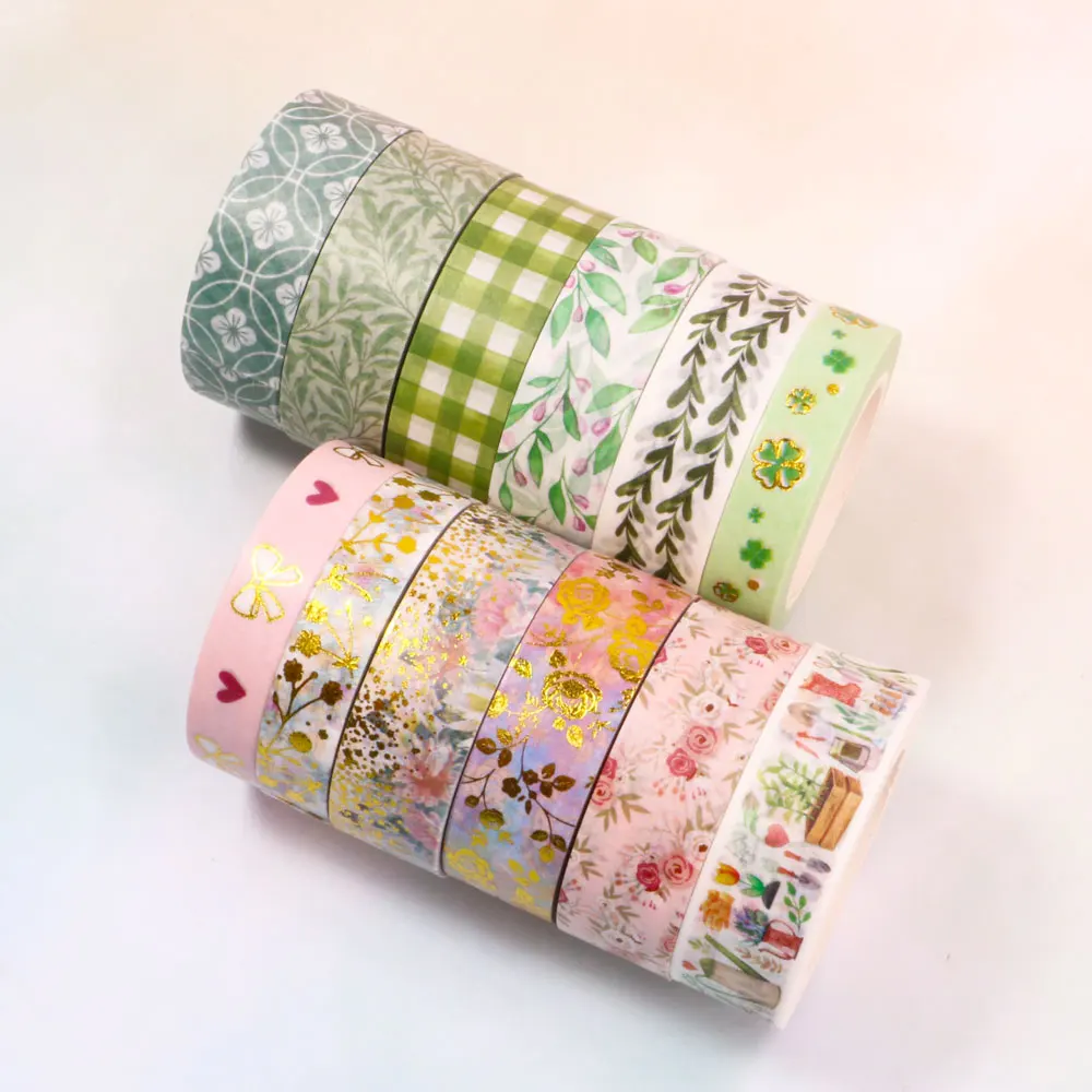 NEW 1X Decorative Spring Flowers Leaves Masking Washi Tape DIY Scrapbooking Stickers Cute Stationery for School Office Supplies