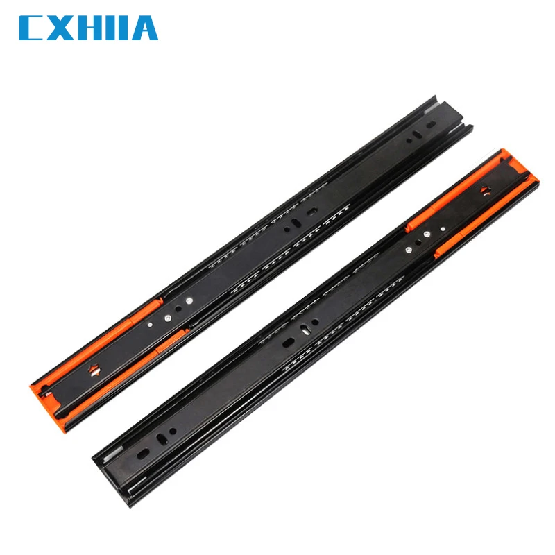 CXHIIA Furniture Hardware 45mm 3-Fold Soft Closing Ball Bearing Drawer Slide