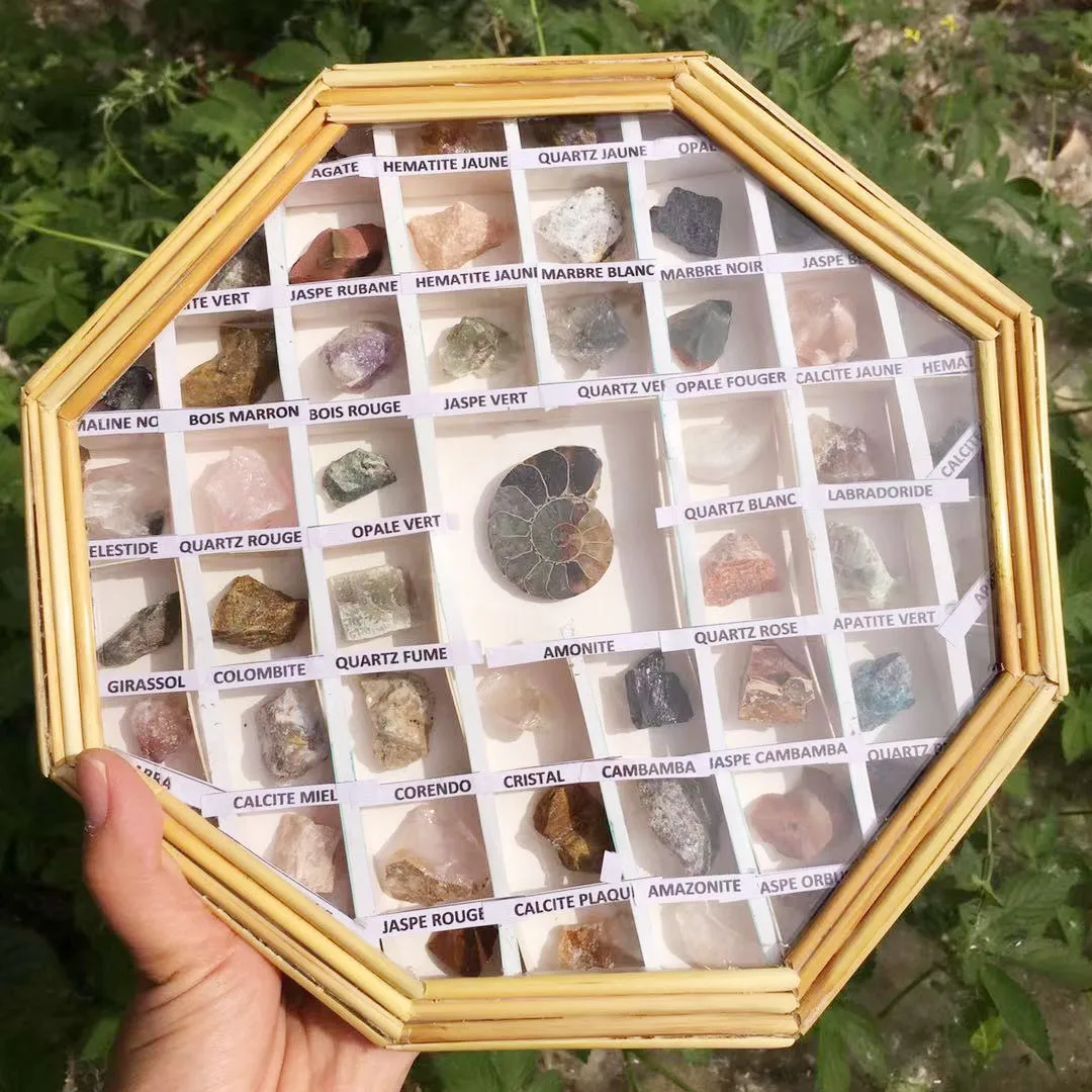 50 species Madagascar Natural crystalline mineral specimens Geological ore Teaching sample healing collection of fossil decor