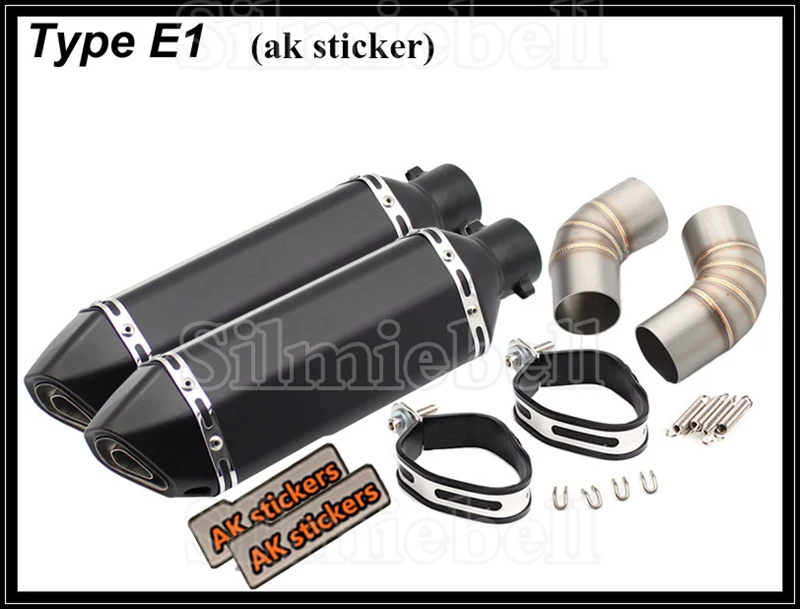 Motorcycle Exhaust System Slip On Middle Link Pipe Ak Exhaust muffler with DB Killer For DUCATI 696 Monster 696 695 796 795 1100