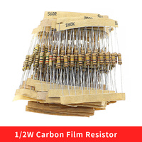 300pcs 30 Value 1ohm-3M 1/2W Carbon Film Resistor kit