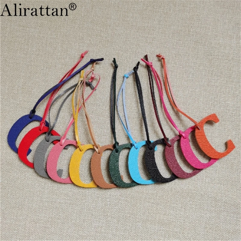 New Genuine Leather English Letter C Character Charm Trendy Wholesale Custom Women Leather Customized Pendant Ornament