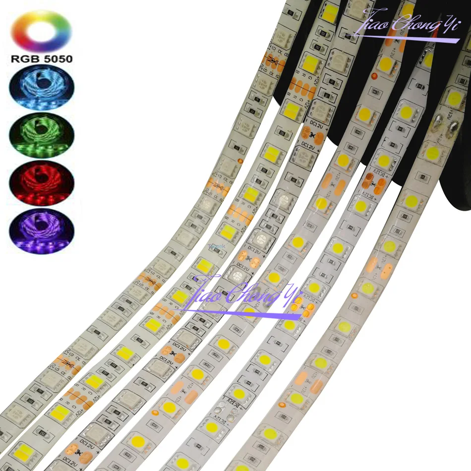 DC12V 1m 2m 3m 4m 5m SMD 5050 RGB white Waterproof 300 LED Flexible 3M Tape Strip Light