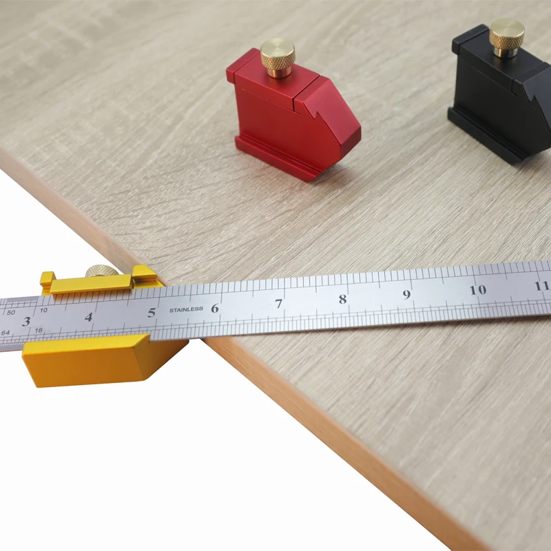 Angle Scribe Aluminum Alloy 45 Degrees Angle Line Caliber Ruler Carpenter Locator Ruler Block Gauge Woodworking Tools