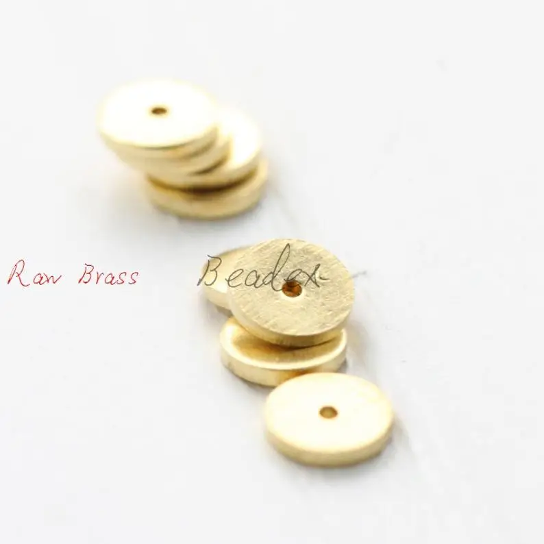 80 Pieces Raw Brass Center Hole Round Disc - 6mm (1843C)