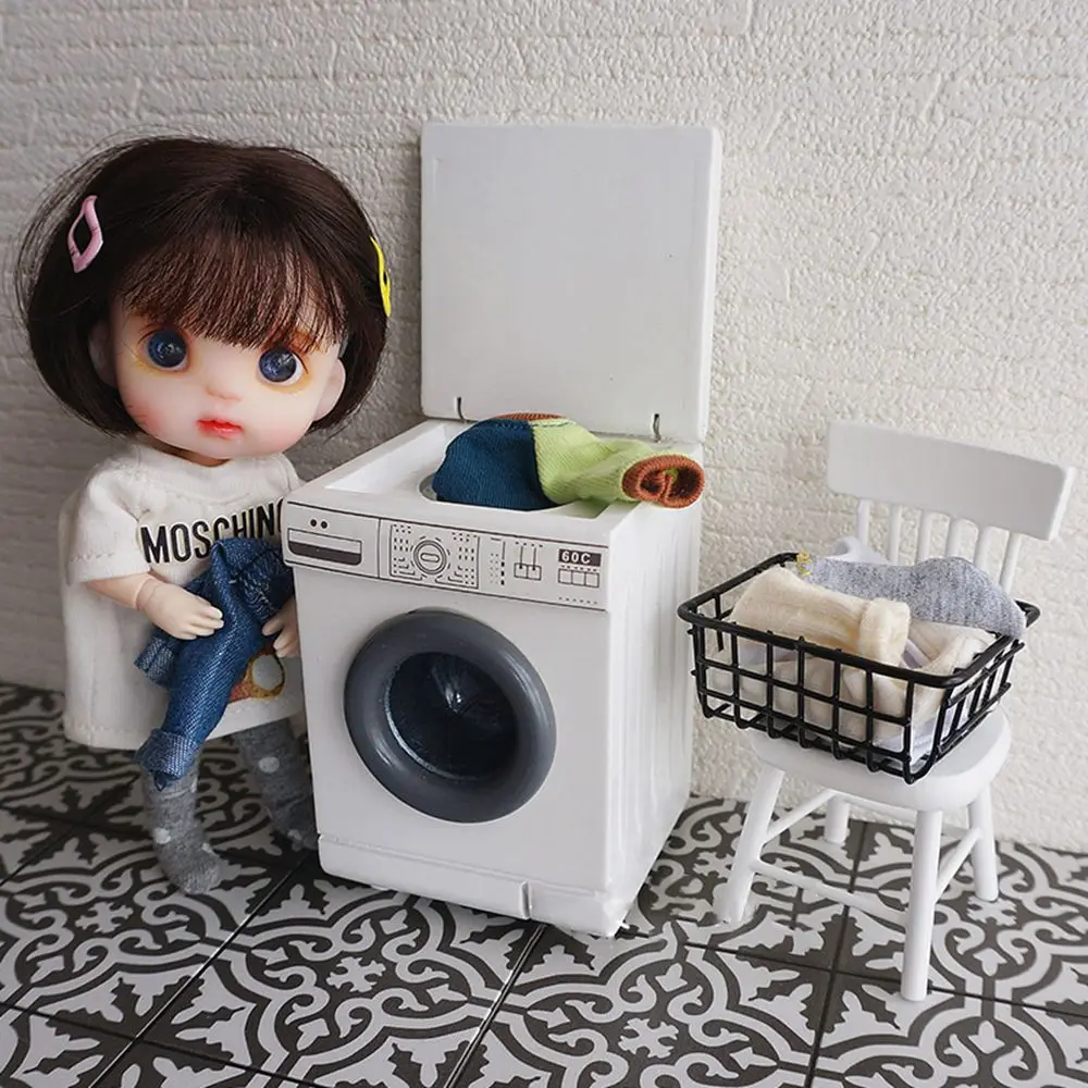 

NEW 1:12 Miniature Washing Machine Mini Dollhouse Furniture for Blyth Barbies OB11 BJD Doll House Play Toys Accessories