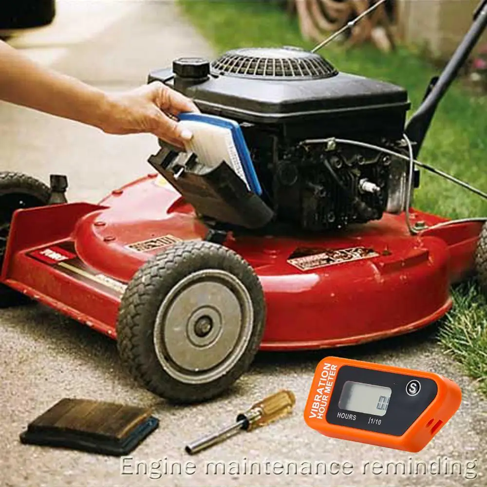 Hour Meter Digital Wireless Vibration Resettable Meter ForMotocross Engine Boat Snowmobile Motorcycle Chainsaw Marine ATV Jet Sk