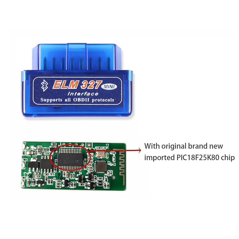 Double PCB OBDII ELM327 Bluetooth V1.5 Pic18F25K80 Chip Elm 327 Obd2 Scanner Universal Disgnostic Tool for Android Windows