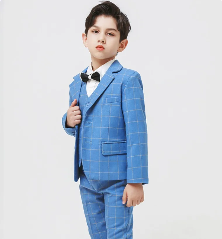 

Formal Boys Wedding Suit Kids Jacket Vest Pants 3PCS Children Party Clothes Kids School Costume Gentlemen Teenager Tuxedos Set