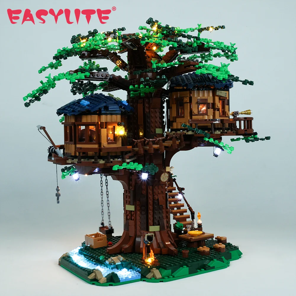 EASYLITE LED Light Set per Treehouse 21318 Ideas Series Tree House Cheery Blossom Building Blocks solo Kit di illuminazione No Model