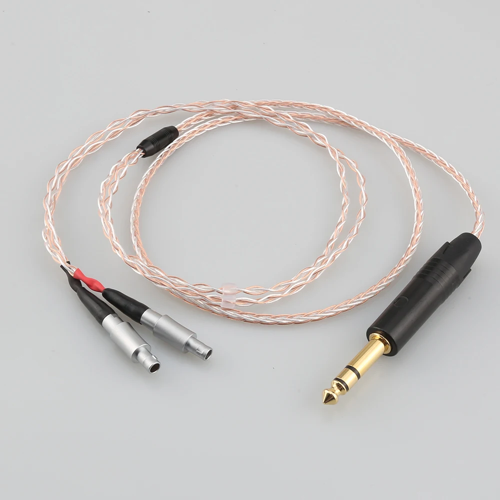 6.35mm plug 8 núcleo banhado a prata occ cabo do fone de ouvido para sennheiser hd800 hd800s hd820s hd820 dharma d1000
