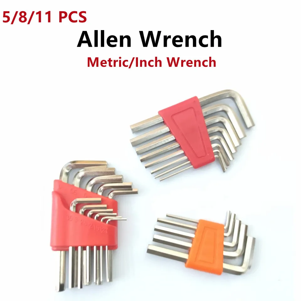 5/8/11 Viên Allen Cờ Lê Vòng Miệng Hệ Mét Cờ Lê Inch Cờ Lê L Kích Thước Cờ Lê Allen Chìa Khóa Tay Ngắn Dụng Cụ Dễ Dàng để Mang Theo Trong Túi