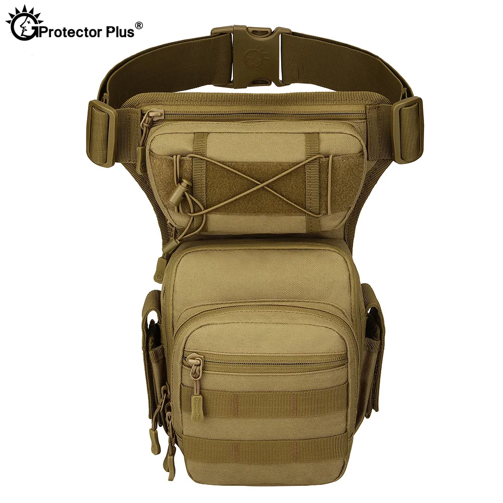 PROTECTOR PLUS Tactical Legs Bag Waist Bag 1000D Nylon Waterproof Men Outdoor Sport Climbing Hiking Camping Travel Pack