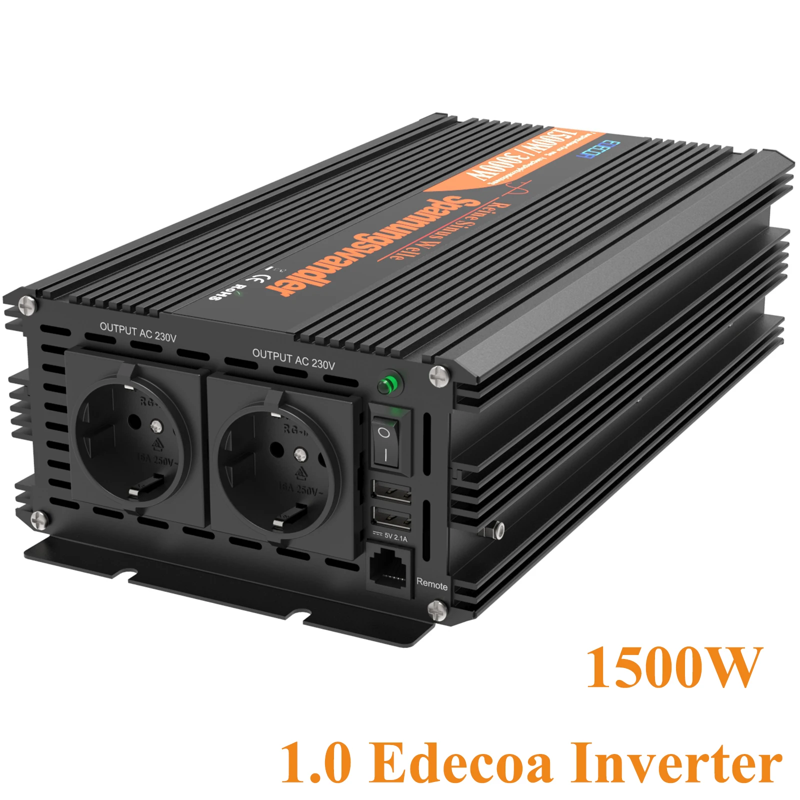 Omvormer 12v 220v 1500w Edecoa DC 12V 24V NAAR 230V Off Grid 12v 220v Converter Omvormer 12v 220v Zuivere Sinus