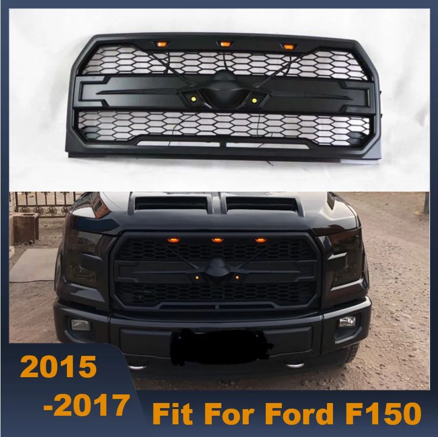 

High Quality ABS Front Middle Grill Front Bumper Grille Racing Grills Fly Birds Style For Ford F150 2015-2017