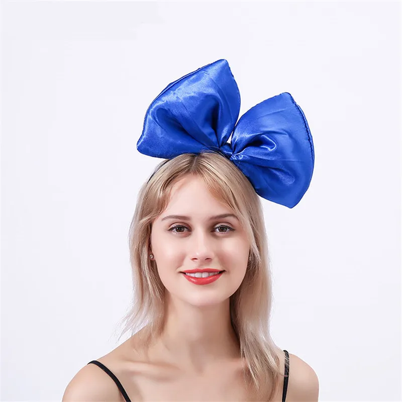 The Hot Oversized Bow Headband Exaggeration Acting Cute Cloth Hair Bands For Women Europe And America Popular Holiday Party Head