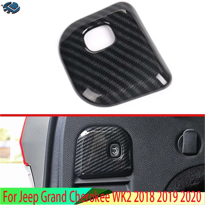 For Jeep Grand Cherokee WK2 2018-2020 Car Styling Accessories Carbon Fiber Style Electric Rear Door Switch Button Cover Trim