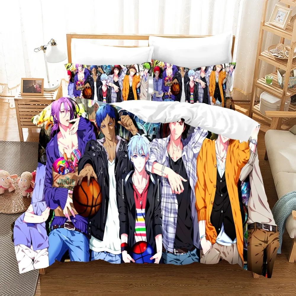 

3D Kuroko's Basketball Bedding Set Anime Bed Linen Kuroko Tetsuya Duvet Cover Set Pillowcase For Boys Bedclothes Decor Home