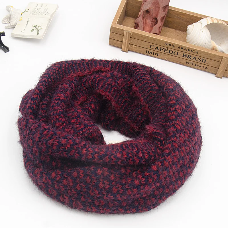 Chunky Knitted Ring Scarf for Men and Women Infinity Snood Loop Ladies\' Circle Scarf Soft Top Fashion Luxury Brand Winter Scarf