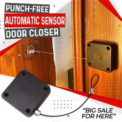 KK&FING Punch-free Automatic Door Closer 500g-1200g Wire Rope Retractable Automatic Recovery Coil Closing Device Door Hardware