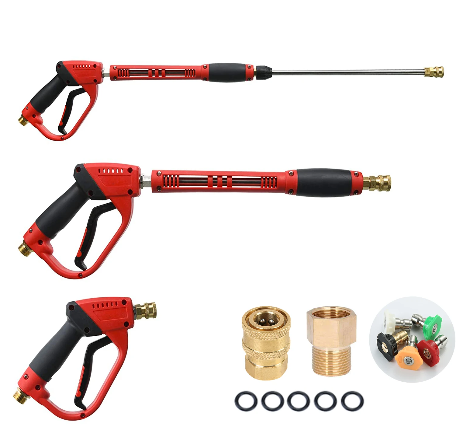 

Tool Daily Deluxe Pressure Washer Gun, with Replacement Wand Extension, 5 Nozzle Tips, M22 Fitting, 40 Inch, 5000 PSI