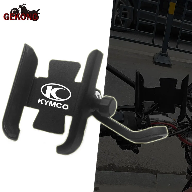 For KYMCO Xciting 250 300 400 AK550 CT250 CT300 S400 DOWNTOWN Motorcycle CNC Rearview Mirror Mobile Phone Holder GPS stand